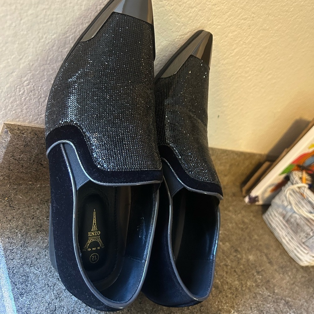 Enzo Romeo Crisiano Men Rhinestone Chrome Toe Suede
Pointy Dress Loafer 12 - Picture 7 of 15